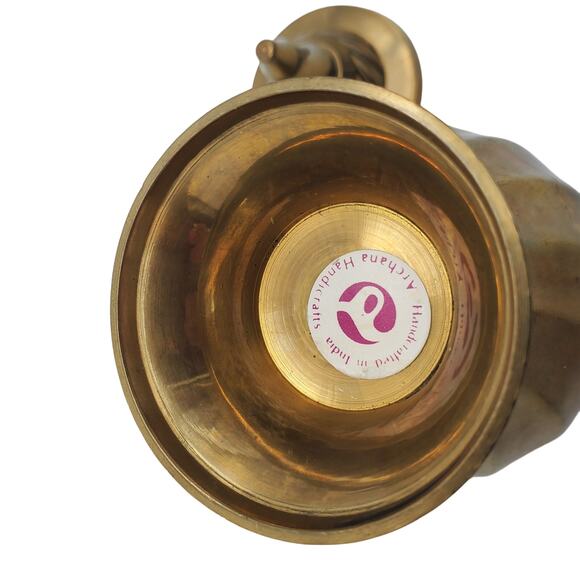 Vintage Brass Ginger Jar Swirl Lidded Dish Handcrafted Stash Storage Urn - Picture 6 of 6